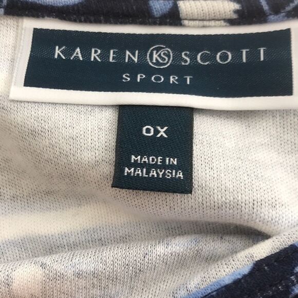 NWT Karen Scott Plus Scoop Neck Printed Top women’s size 0X - Picture 4 of 5